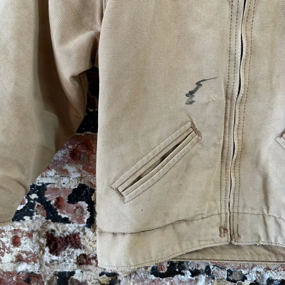 VTG Carhartt Detroit Jacket Brown Tan Lined Canvas Boys Toddler Youth 4-5